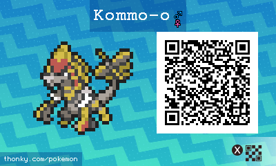 Kommo-o QR Code for Pokémon Sun and Moon QR Scanner
