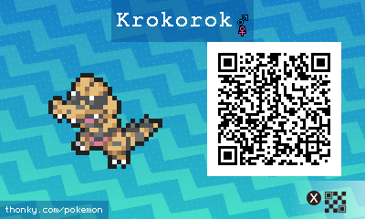 Krokorok QR Code for Pokémon Sun and Moon QR Scanner