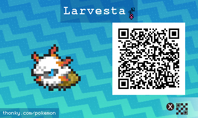 Larvesta QR Code for Pokémon Sun and Moon QR Scanner