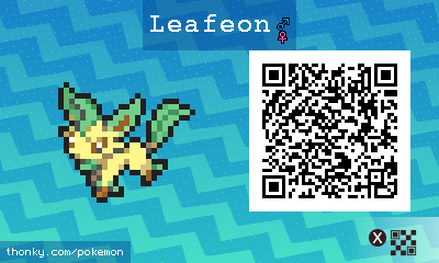 Leafeon QR Code for Pokémon Sun and Moon QR Scanner