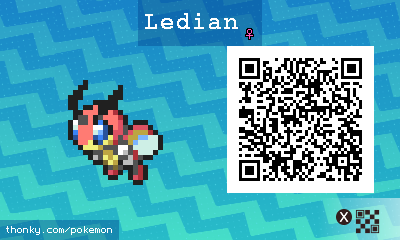 Ledian ♀ QR Code for Pokémon Sun and Moon QR Scanner