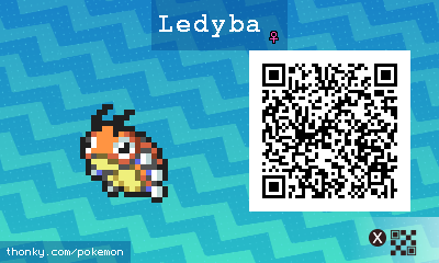 Ledyba ♀ QR Code for Pokémon Sun and Moon QR Scanner