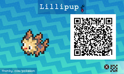 Lillipup QR Code for Pokémon Sun and Moon QR Scanner