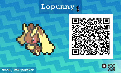Lopunny QR Code for Pokémon Sun and Moon QR Scanner
