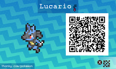 Lucario QR Code for Pokémon Sun and Moon