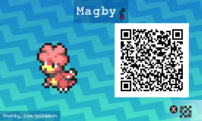 Magby QR Code for Pokémon Sun and Moon QR Scanner