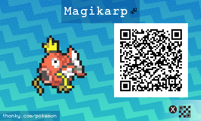Magikarp ♂ QR Code for Pokémon Sun and Moon QR Scanner