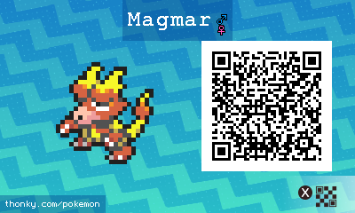 Magmar QR Code for Pokémon Sun and Moon QR Scanner