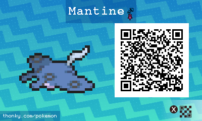 Mantine QR Code for Pokémon Sun and Moon QR Scanner