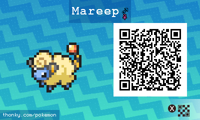 Mareep QR Code for Pokémon Sun and Moon QR Scanner