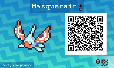 Masquerain QR Code for Pokémon Sun and Moon QR Scanner