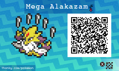 Mega Alakazam QR Code for Pokémon Sun and Moon QR Scanner