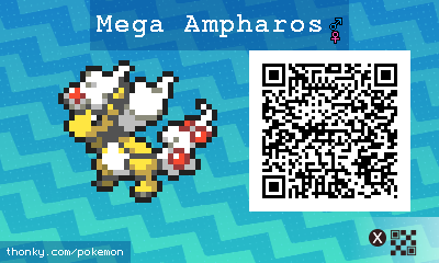 Mega Ampharos QR Code for Pokémon Sun and Moon QR Scanner