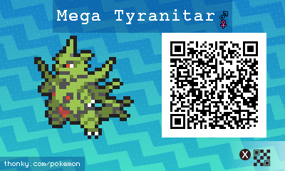 Mega Tyranitar QR Code for Pokémon Sun and Moon QR Scanner
