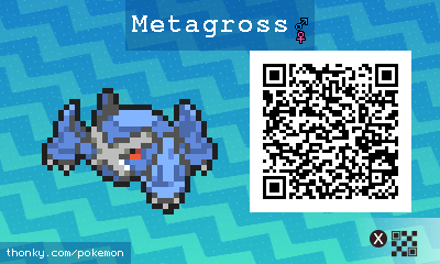 Metagross QR Code for Pokémon Sun and Moon QR Scanner