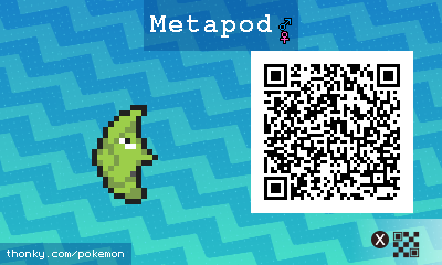 Metapod QR Code for Pokémon Sun and Moon QR Scanner