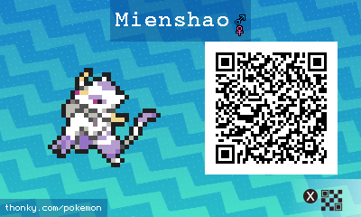 Mienshao QR Code for Pokémon Sun and Moon QR Scanner