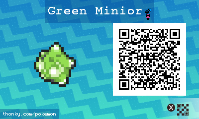 Green Minior QR Code for Pokémon Sun and Moon