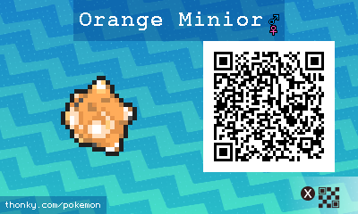 Orange Minior QR Code for Pokémon Sun and Moon