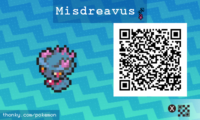 Misdreavus QR Code for Pokémon Sun and Moon QR Scanner
