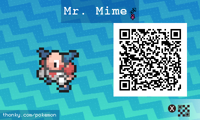 Mr. Mime QR Code for Pokémon Sun and Moon QR Scanner