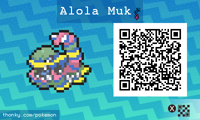 Alola Muk QR Code for Pokémon Sun and Moon QR Scanner