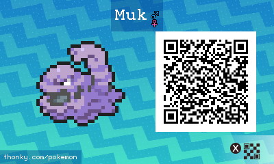 Muk QR Code for Pokémon Sun and Moon QR Scanner