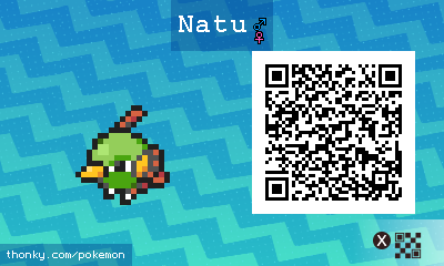Natu QR Code for Pokémon Sun and Moon QR Scanner