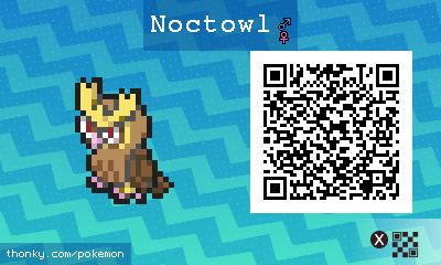 Noctowl QR Code for Pokémon Sun and Moon QR Scanner