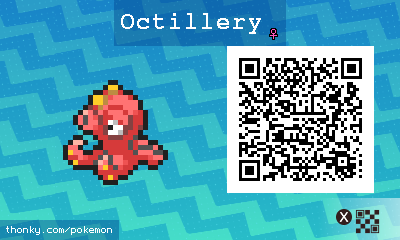 Octillery ♀ QR Code for Pokémon Sun and Moon QR Scanner