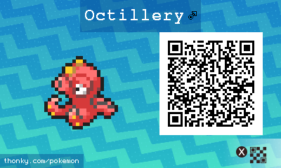 Octillery ♂ QR Code for Pokémon Sun and Moon QR Scanner