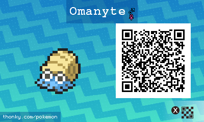 Omanyte QR Code for Pokémon Sun and Moon QR Scanner