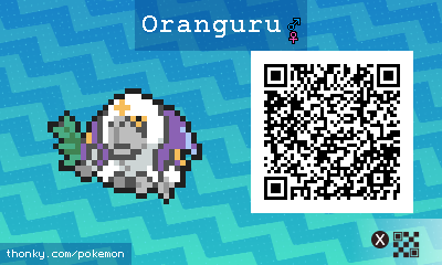 Oranguru QR Code for Pokémon Sun and Moon