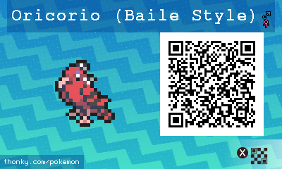 Oricorio (Baile Style) QR Code for Pokémon Sun and Moon QR Scanner