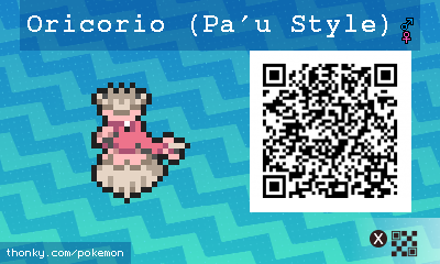 Oricorio (Pa'u Style) QR Code for Pokémon Sun and Moon