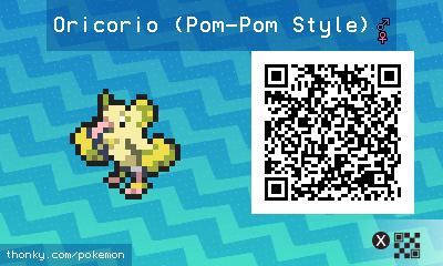 Oricorio (Pom-Pom Style) QR Code for Pokémon Sun and Moon