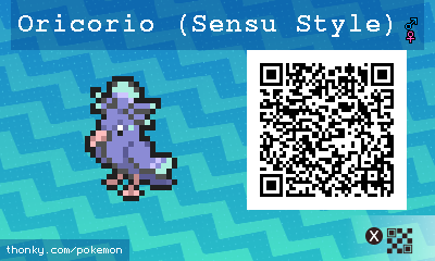 Oricorio (Sensu Style) QR Code for Pokémon Sun and Moon QR Scanner