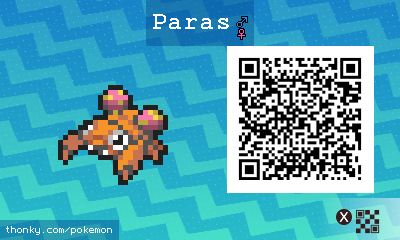 Paras QR Code for Pokémon Sun and Moon QR Scanner