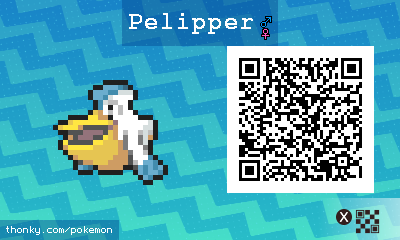 Pelipper QR Code for Pokémon Sun and Moon QR Scanner