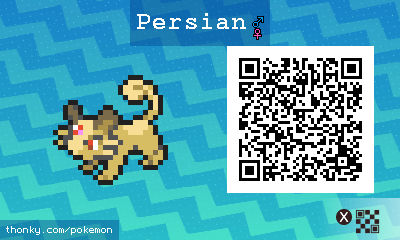 Persian QR Code for Pokémon Sun and Moon QR Scanner