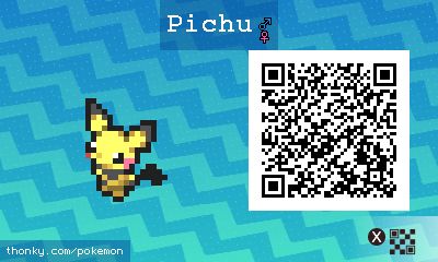 Pichu QR Code for Pokémon Sun and Moon QR Scanner