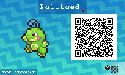 Politoed ♀ QR Code for Pokémon Sun and Moon QR Scanner