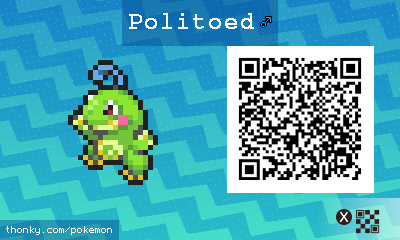 Politoed ♂ QR Code for Pokémon Sun and Moon