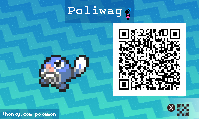 Poliwag QR Code for Pokémon Sun and Moon QR Scanner