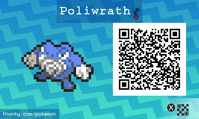 Poliwrath QR Code for Pokémon Sun and Moon QR Scanner