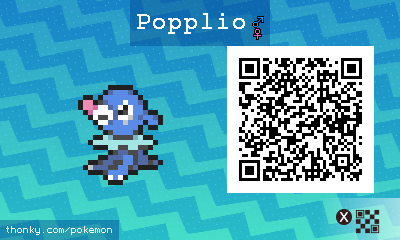 Popplio QR Code for Pokémon Sun and Moon
