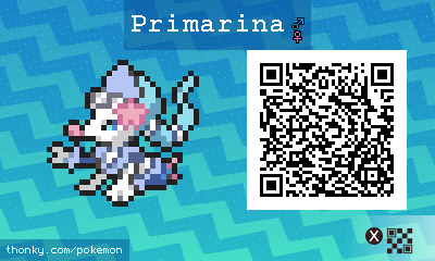 Primarina QR Code for Pokémon Sun and Moon QR Scanner