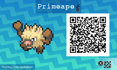 Primeape QR Code for Pokémon Sun and Moon
