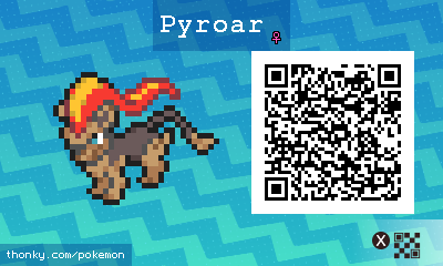 Pyroar ♀ QR Code for Pokémon Sun and Moon QR Scanner