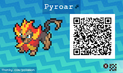 Pyroar ♂ QR Code for Pokémon Sun and Moon QR Scanner